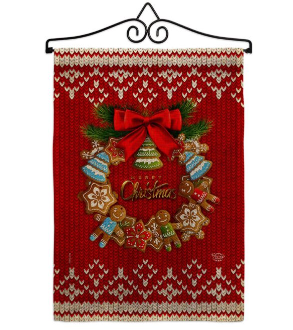 Gingerbread Wreath - Christmas Winter Vertical Impressions Decorative Flags HG192249 Made In USA - Image 13