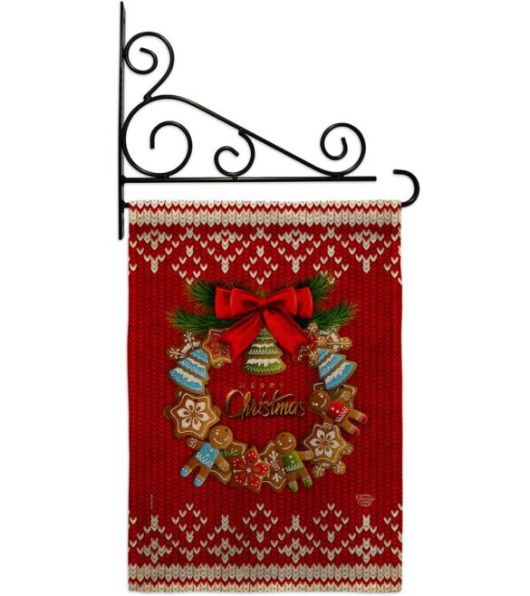 Gingerbread Wreath - Christmas Winter Vertical Impressions Decorative Flags HG192249 Made In USA - Image 14