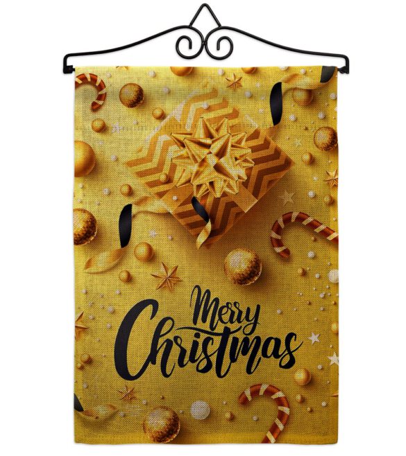 Golden Christmas - Christmas Winter Vertical Impressions Decorative Flags HG192250 Made In USA - Image 13