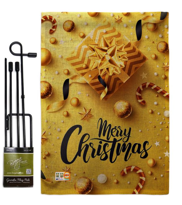 Golden Christmas - Christmas Winter Vertical Impressions Decorative Flags HG192250 Made In USA - Image 12