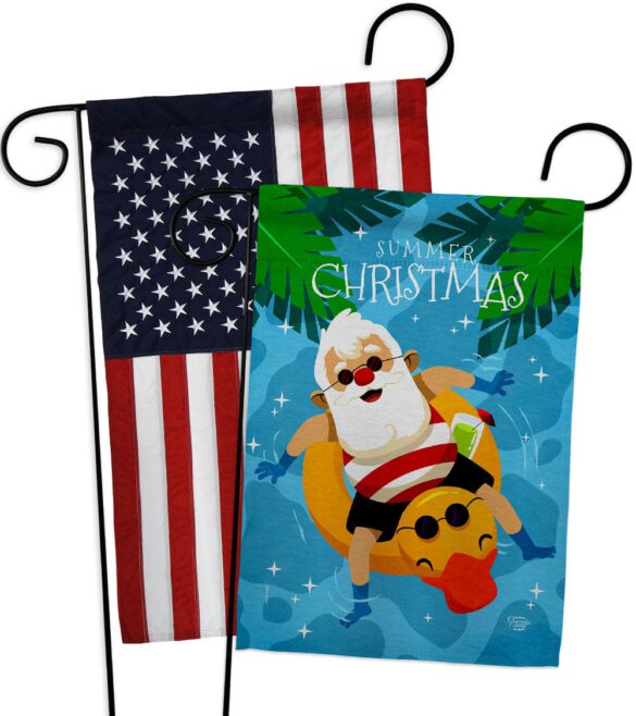 Christmas In Summer - Fun In The Sun Summer Vertical Impressions Decorative Flags HG190075 Made In USA - Image 9