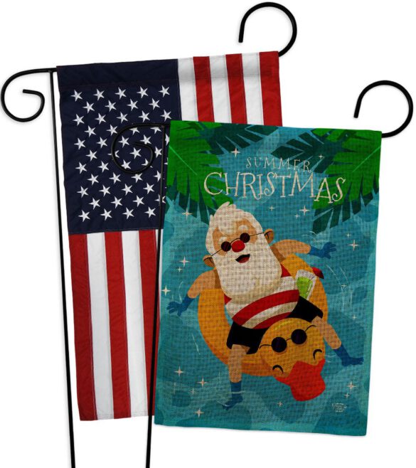 Christmas In Summer - Fun In The Sun Summer Vertical Impressions Decorative Flags HG190075 Made In USA - Image 30