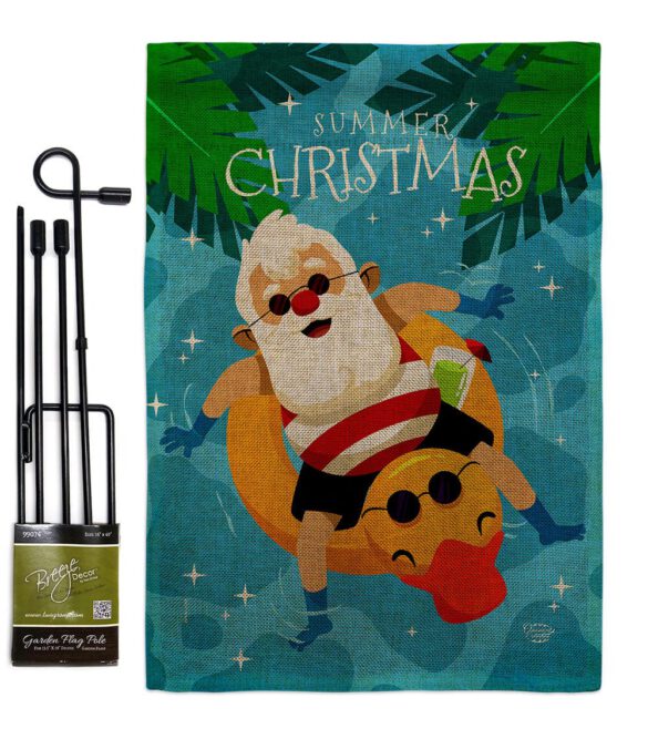 Christmas In Summer - Fun In The Sun Summer Vertical Impressions Decorative Flags HG190075 Made In USA - Image 25