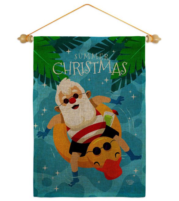 Christmas In Summer - Fun In The Sun Summer Vertical Impressions Decorative Flags HG190075 Made In USA - Image 40