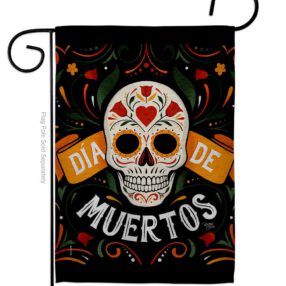Dia de Muetos Skull - Halloween Fall Vertical Impressions Decorative Flags HG120073 Made In USA