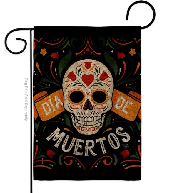 Dia de Muetos Skull - Halloween Fall Vertical Impressions Decorative Flags HG120073 Made In USA - Image 21