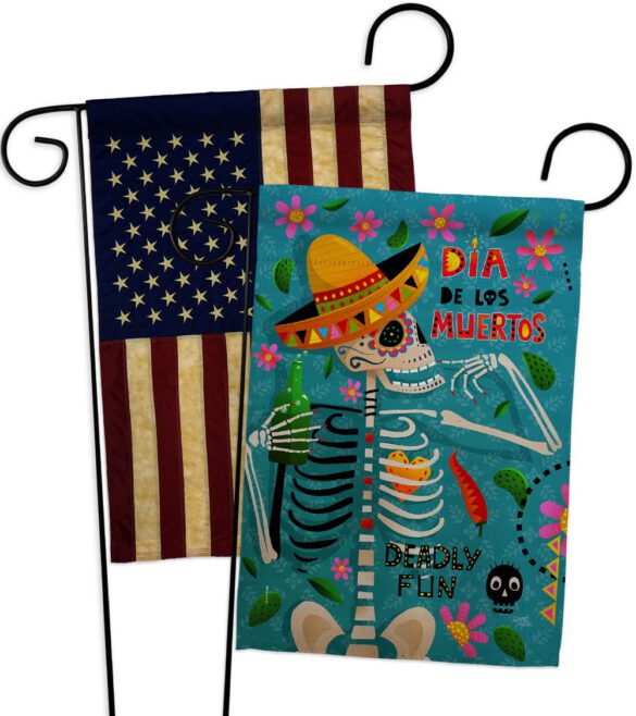 Dia de Muetos Fun - Halloween Fall Vertical Impressions Decorative Flags HG120072 Made In USA - Image 7