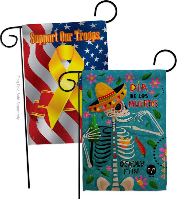 Dia de Muetos Fun - Halloween Fall Vertical Impressions Decorative Flags HG120072 Made In USA - Image 13