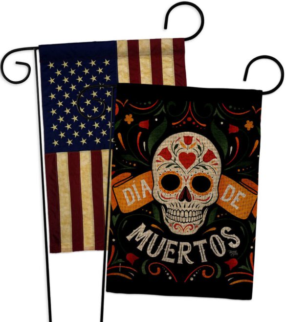 Dia de Muetos Skull - Halloween Fall Vertical Impressions Decorative Flags HG120073 Made In USA - Image 27