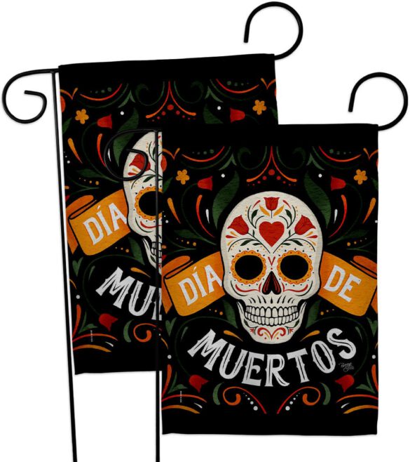 Dia de Muetos Skull - Halloween Fall Vertical Impressions Decorative Flags HG120073 Made In USA - Image 11