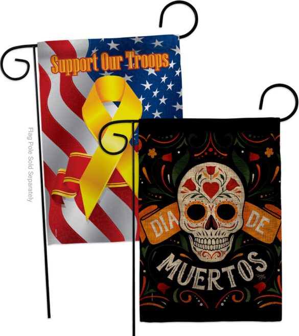 Dia de Muetos Skull - Halloween Fall Vertical Impressions Decorative Flags HG120073 Made In USA - Image 33