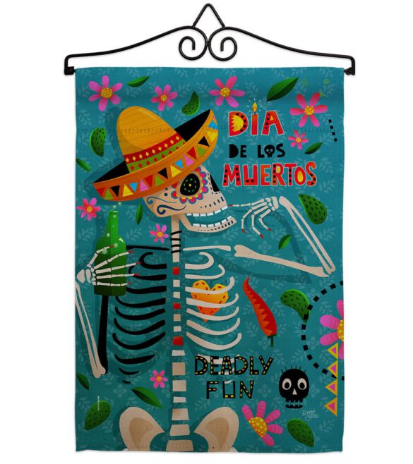 Dia de Muetos Fun - Halloween Fall Vertical Impressions Decorative Flags HG120072 Made In USA - Image 16