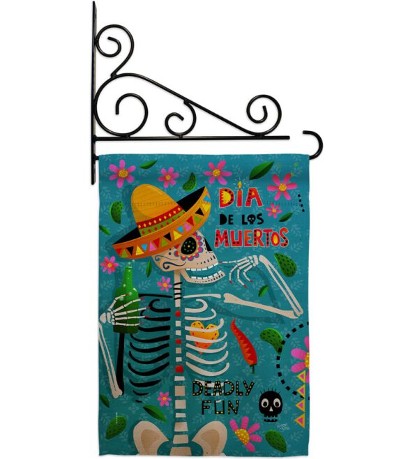 Dia de Muetos Fun - Halloween Fall Vertical Impressions Decorative Flags HG120072 Made In USA - Image 17