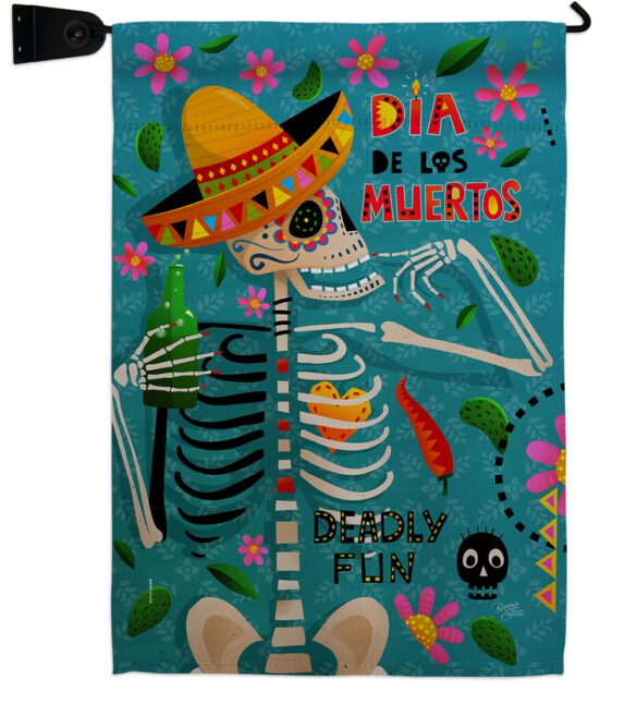 Dia de Muetos Fun - Halloween Fall Vertical Impressions Decorative Flags HG120072 Made In USA - Image 18