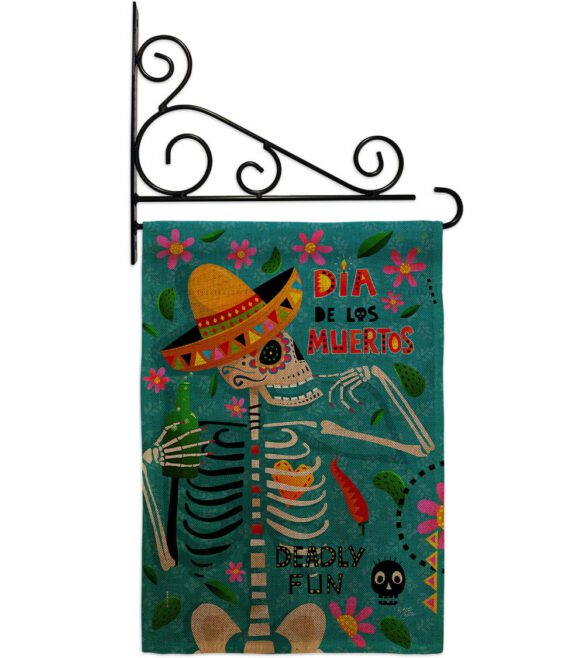 Dia de Muetos Fun - Halloween Fall Vertical Impressions Decorative Flags HG120072 Made In USA - Image 38
