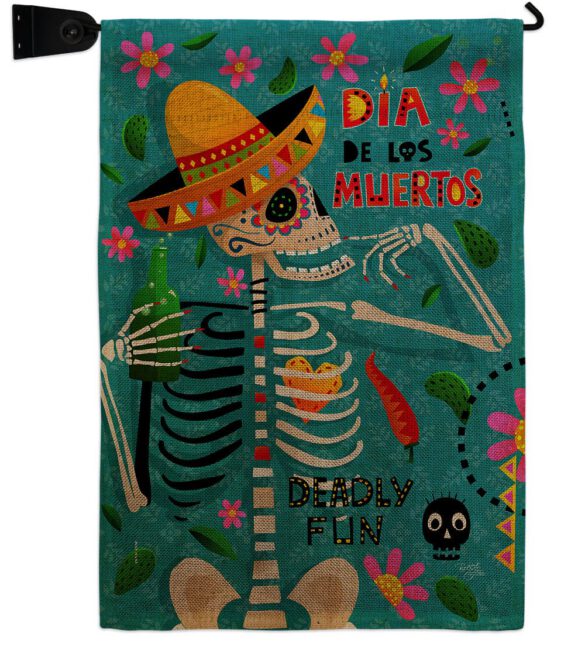 Dia de Muetos Fun - Halloween Fall Vertical Impressions Decorative Flags HG120072 Made In USA - Image 39