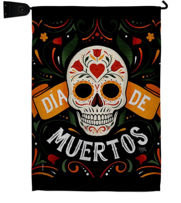 Dia de Muetos Skull - Halloween Fall Vertical Impressions Decorative Flags HG120073 Made In USA - Image 17