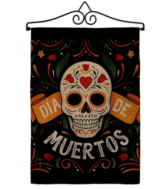 Dia de Muetos Skull - Halloween Fall Vertical Impressions Decorative Flags HG120073 Made In USA - Image 36