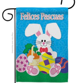 Felices Pascuas - Easter Spring Vertical Impressions Decorative Flags HG103029S Made In USA