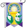 Easter Cup and Cross - Easter Spring Vertical Applique Decorative Flags HG103033