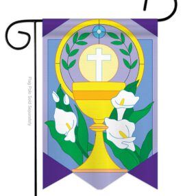 Easter Cup and Cross - Easter Spring Vertical Applique Decorative Flags HG103033