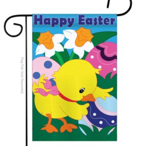 Easter Chick - Easter Spring Vertical Applique Decorative Flags HG103035