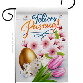 Felices Pascuas - Easter Spring Vertical Impressions Decorative Flags HG103081 Made In USA