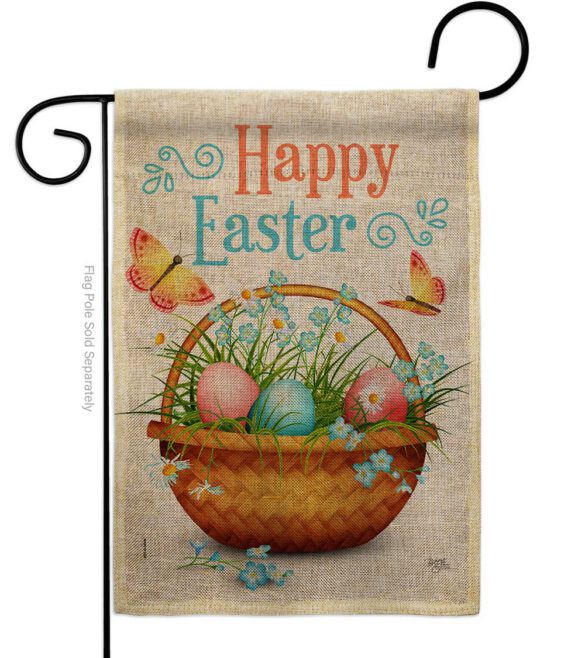Easter Floral Basket - Easter Spring Vertical Impressions Decorative Flags HG103084 Made In USA - Image 11