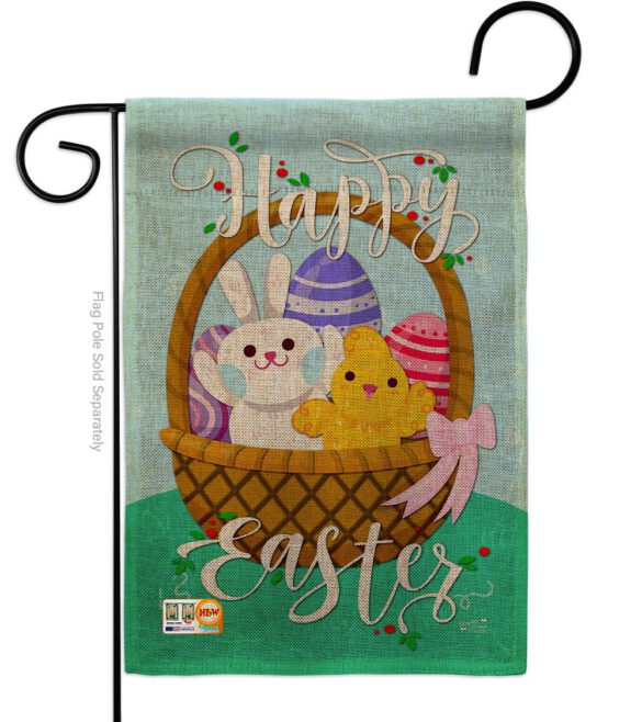 Happy Easter Basket - Easter Spring Vertical Impressions Decorative Flags HG137155 Made In USA - Image 8