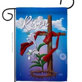 Easter Cross - Easter Spring Vertical Impressions Decorative Flags HG137157 Made In USA