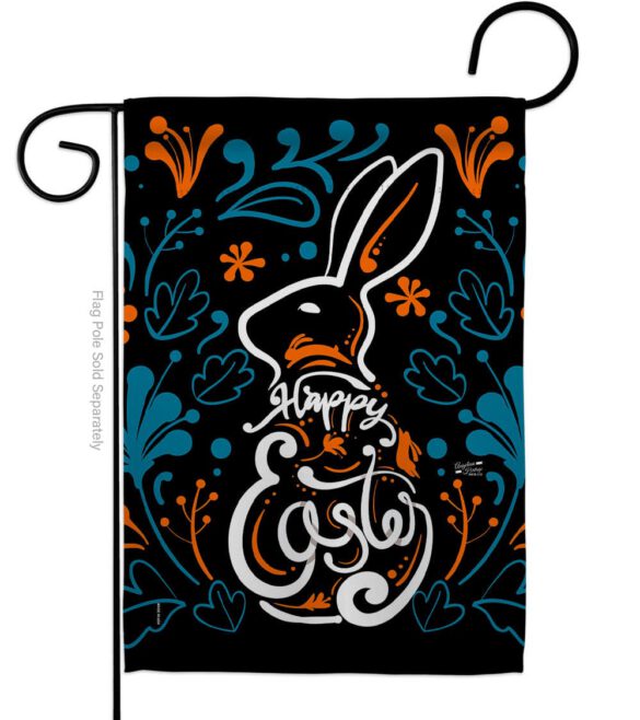 Colorful Bunny - Easter Spring Vertical Impressions Decorative Flags HG137389 Made In USA