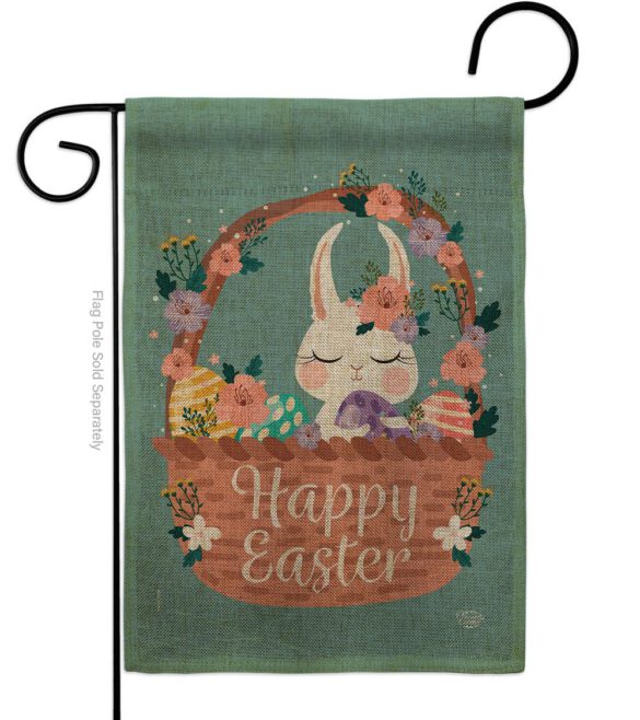 Bunny in Basket - Easter Spring Vertical Impressions Decorative Flags HG190060 Made In USA - Image 22