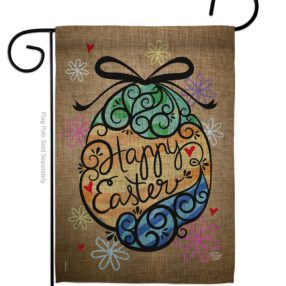 Colourful Happy Easter Egg - Easter Spring Vertical Impressions Decorative Flags HG192022 Made In USA