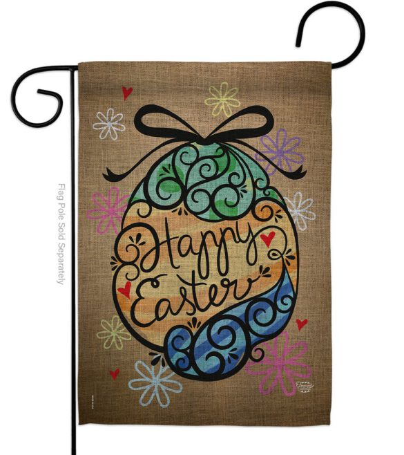Colourful Happy Easter Egg - Easter Spring Vertical Impressions Decorative Flags HG192022 Made In USA