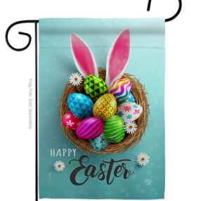 Bunny Easter Eggs - Easter Spring Vertical Impressions Decorative Flags HG192373 Made In USA