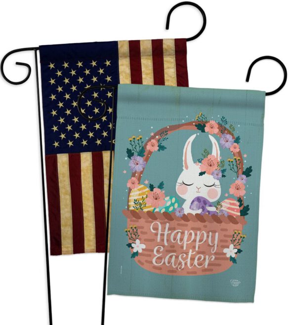 Bunny in Basket - Easter Spring Vertical Impressions Decorative Flags HG190060 Made In USA - Image 7