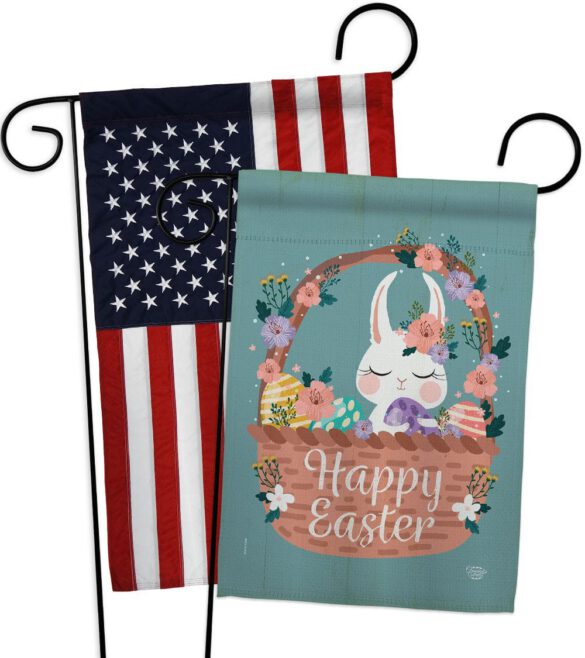 Bunny in Basket - Easter Spring Vertical Impressions Decorative Flags HG190060 Made In USA - Image 9