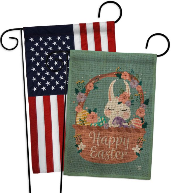 Bunny in Basket - Easter Spring Vertical Impressions Decorative Flags HG190060 Made In USA - Image 30