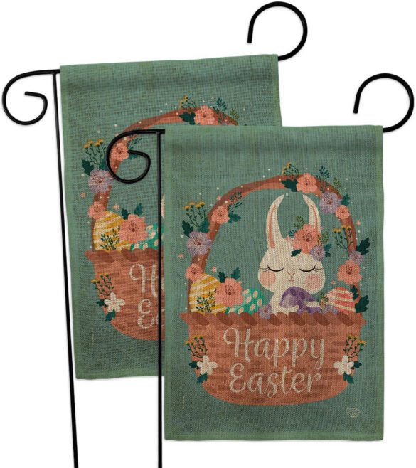 Bunny in Basket - Easter Spring Vertical Impressions Decorative Flags HG190060 Made In USA - Image 32