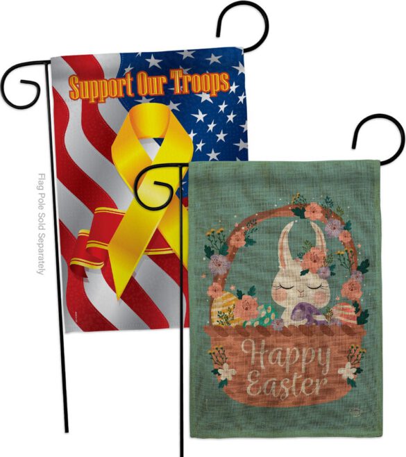 Bunny in Basket - Easter Spring Vertical Impressions Decorative Flags HG190060 Made In USA - Image 34