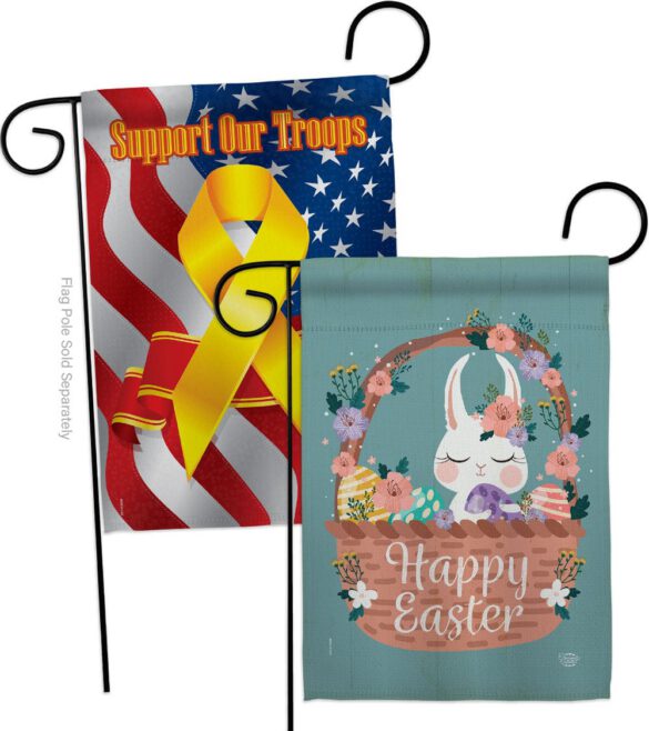 Bunny in Basket - Easter Spring Vertical Impressions Decorative Flags HG190060 Made In USA - Image 13