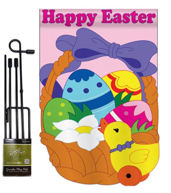 Happy Easter - Easter Spring Vertical Applique Decorative Flags HG103034 - Image 2