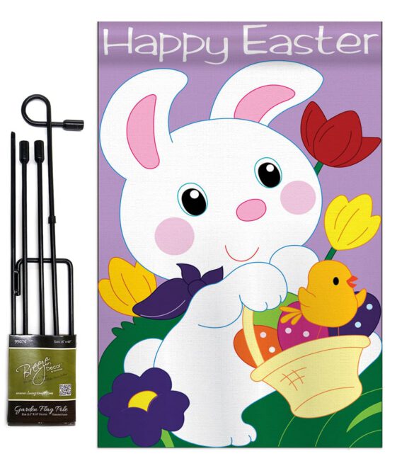 Easter Bunny - Easter Spring Vertical Applique Decorative Flags HG103038 - Image 8