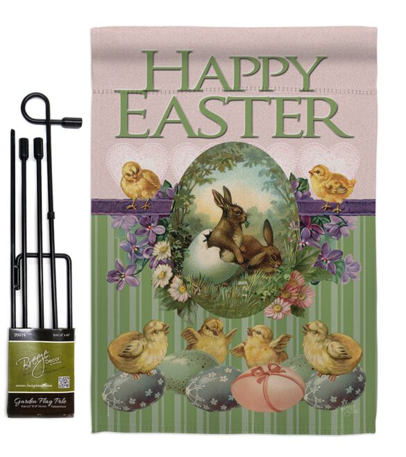 Bunny with Chicks - Easter Spring Vertical Impressions Decorative Flags HG103053 Made In USA - Image 4