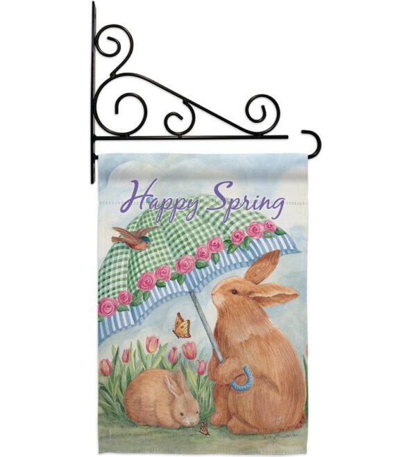 Bunnies With Umbrella - Easter Spring Vertical Impressions Decorative Flags HG103060 Made In USA - Image 11