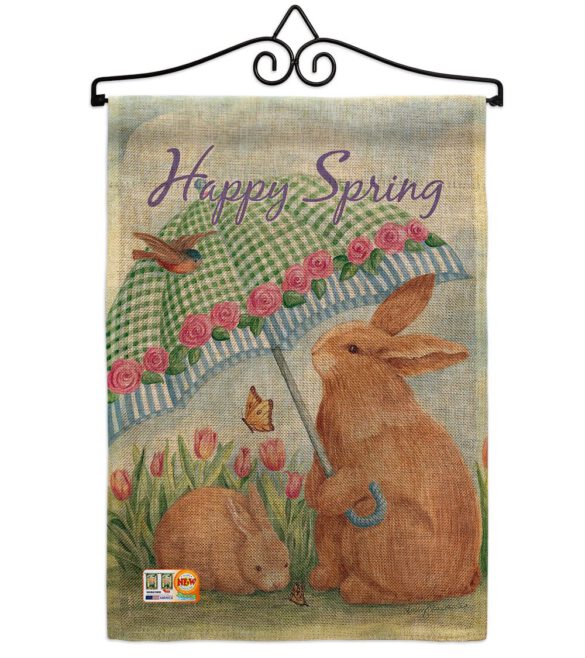 Bunnies With Umbrella - Easter Spring Vertical Impressions Decorative Flags HG103060 Made In USA - Image 10