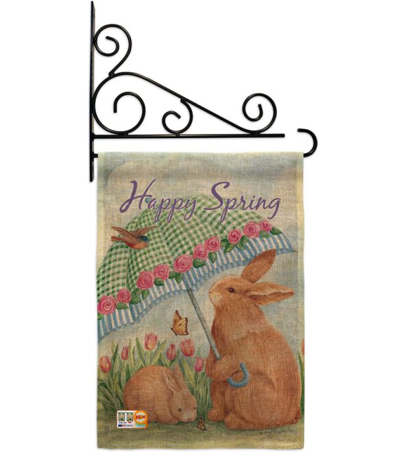 Bunnies With Umbrella - Easter Spring Vertical Impressions Decorative Flags HG103060 Made In USA - Image 12