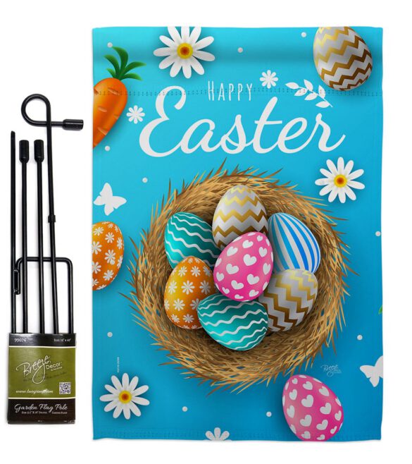 Colourful Egg Bracket - Easter Spring Vertical Impressions Decorative Flags HG103082 Made In USA - Image 4