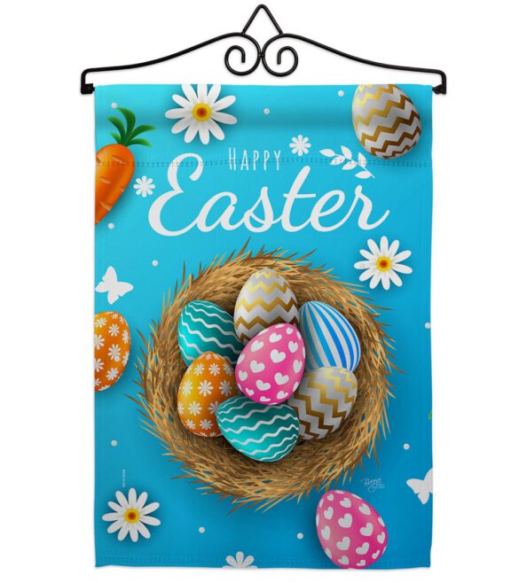 Colourful Egg Bracket - Easter Spring Vertical Impressions Decorative Flags HG103082 Made In USA - Image 7
