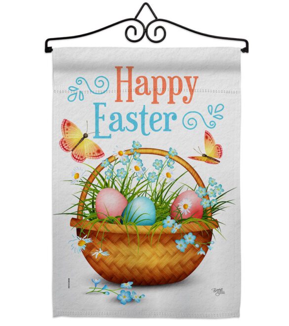 Easter Floral Basket - Easter Spring Vertical Impressions Decorative Flags HG103084 Made In USA - Image 7